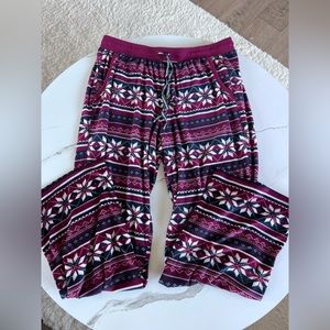 Maroon snowflake PJ bottoms Size Small